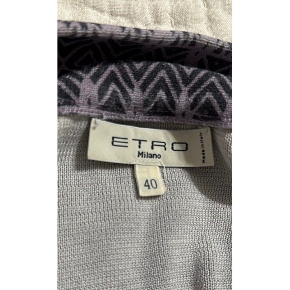 Etro Milano Womens 100% Silk Paisley Knit Cardigan Open Front Purple Size IT 40 - Picture 5 of 7